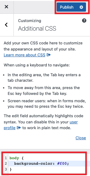 Custom CSS code – Himer